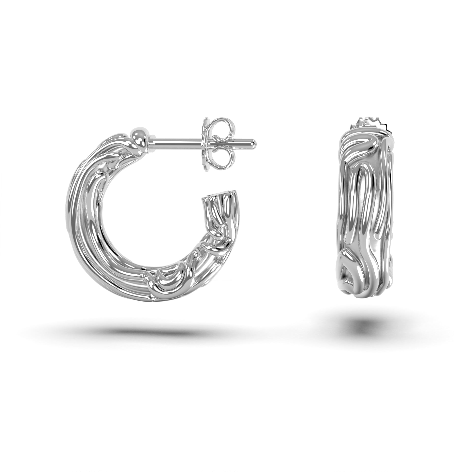 Nacre Hoops - designové náušnice - 925/1000 ag 7,31 g nebo 14kt / 18kt au 10,31 g