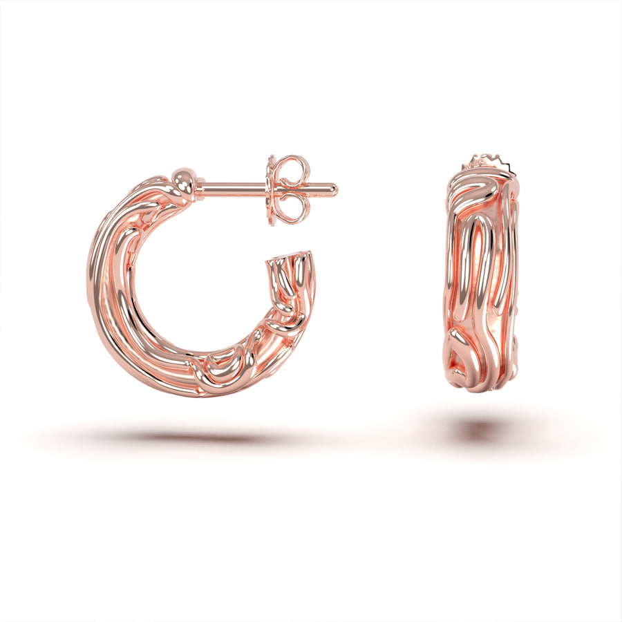 Nacre Hoops - designer earrings pink - 925/1000 ag 7.31g or 14kt / 18kt au 10.31g