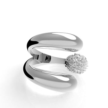 Nacre Julia - designový prsten - bílé zlato - au 14kt - 8.01 g / ag 925/1000 - 6 g