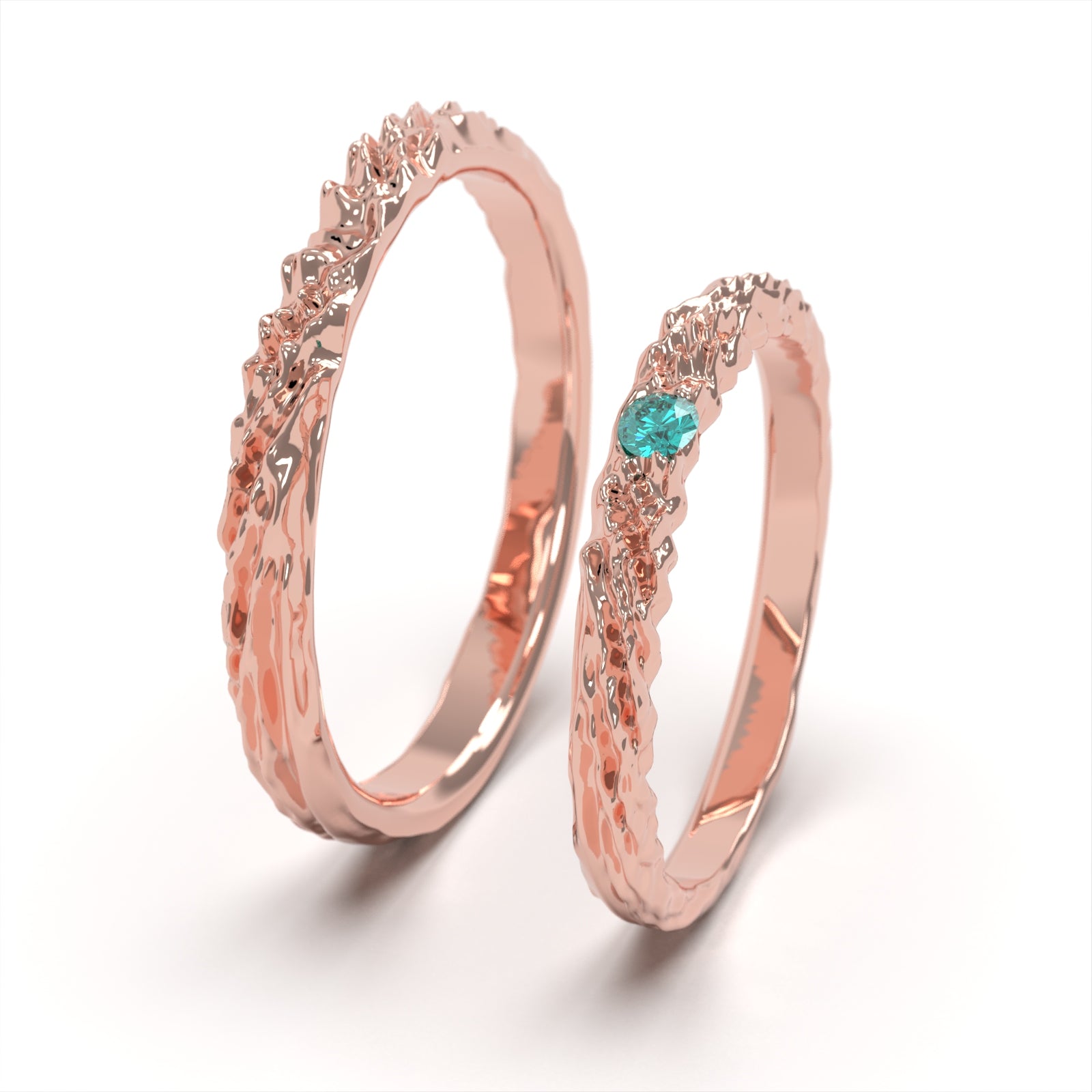 Nacre glint - designové snubní prsteny s briliantem nebo smaragdem 0.10ct žluté zlato 14 kt 6,79 g výška