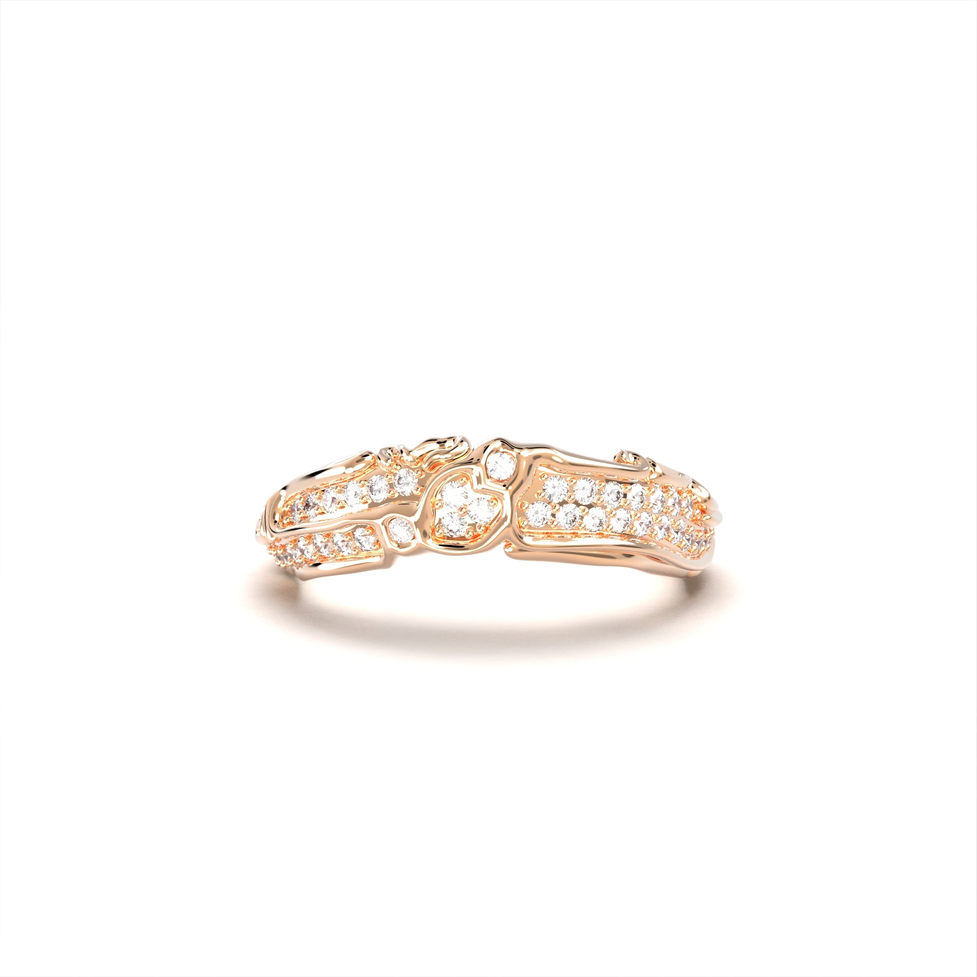 Nexus pavé - zlatý prsten s diamanty