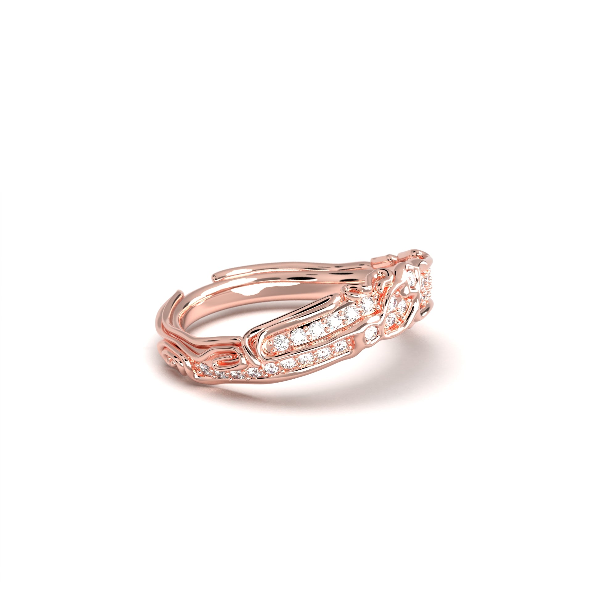 Nexus pavé - gold ring with diamonds