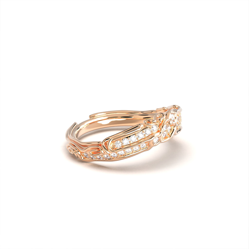 Nexus pavé - gold ring with diamonds