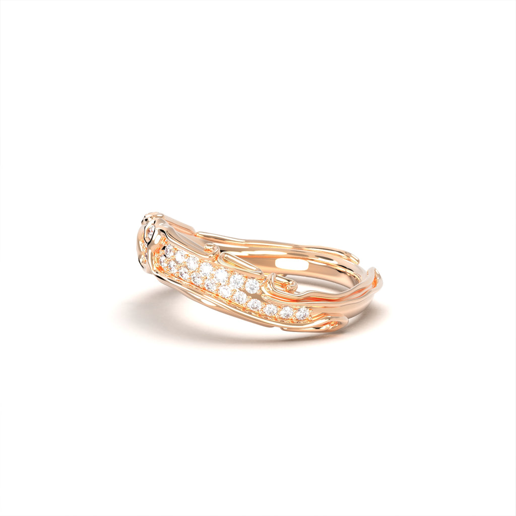 Nexus pavé - gold ring with diamonds