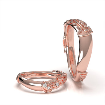 Nacre Nexus - designer wedding rings in 14 kt rose gold with diamonds approx. 7.44 g