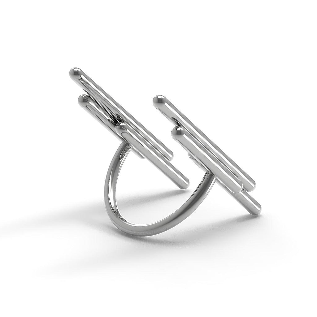 Designový prsten Space Vertikal bílé zlato 4.80 g (au / ag) - antonielecher