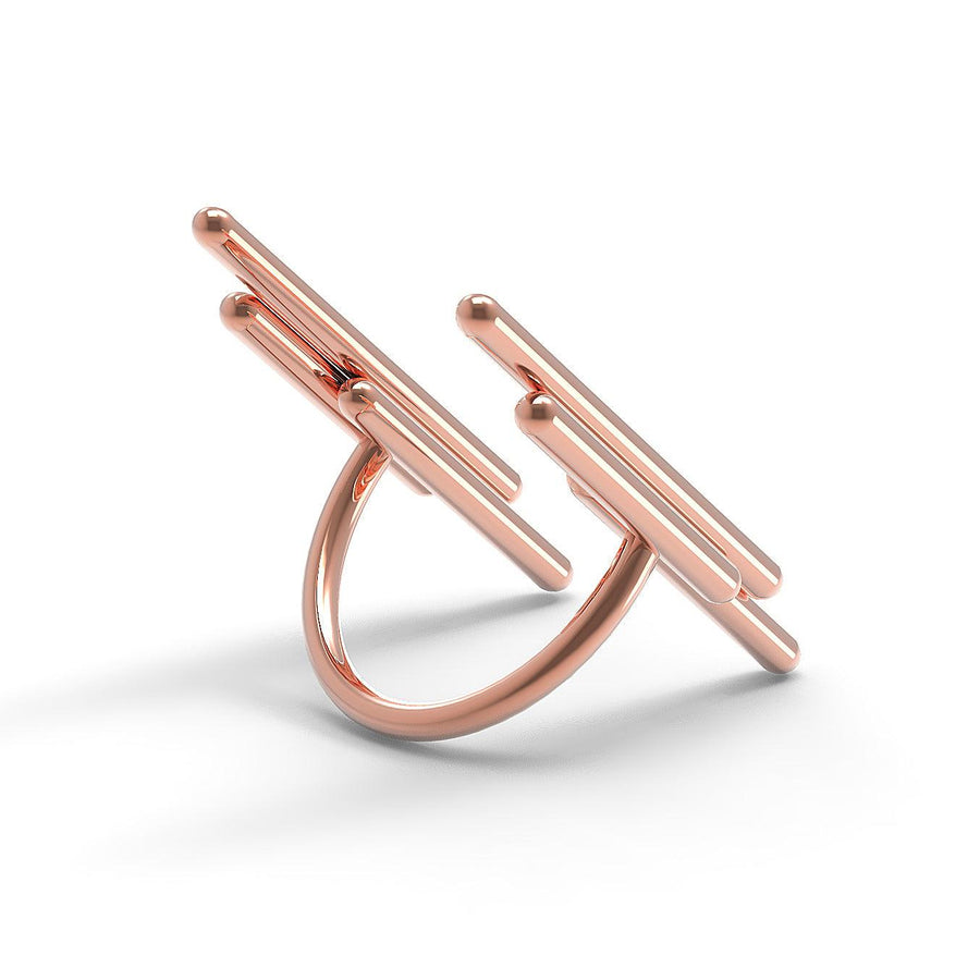 Designový prsten Space Vertikal růžové zlato 4.80 g (au / ag) - antonielecher