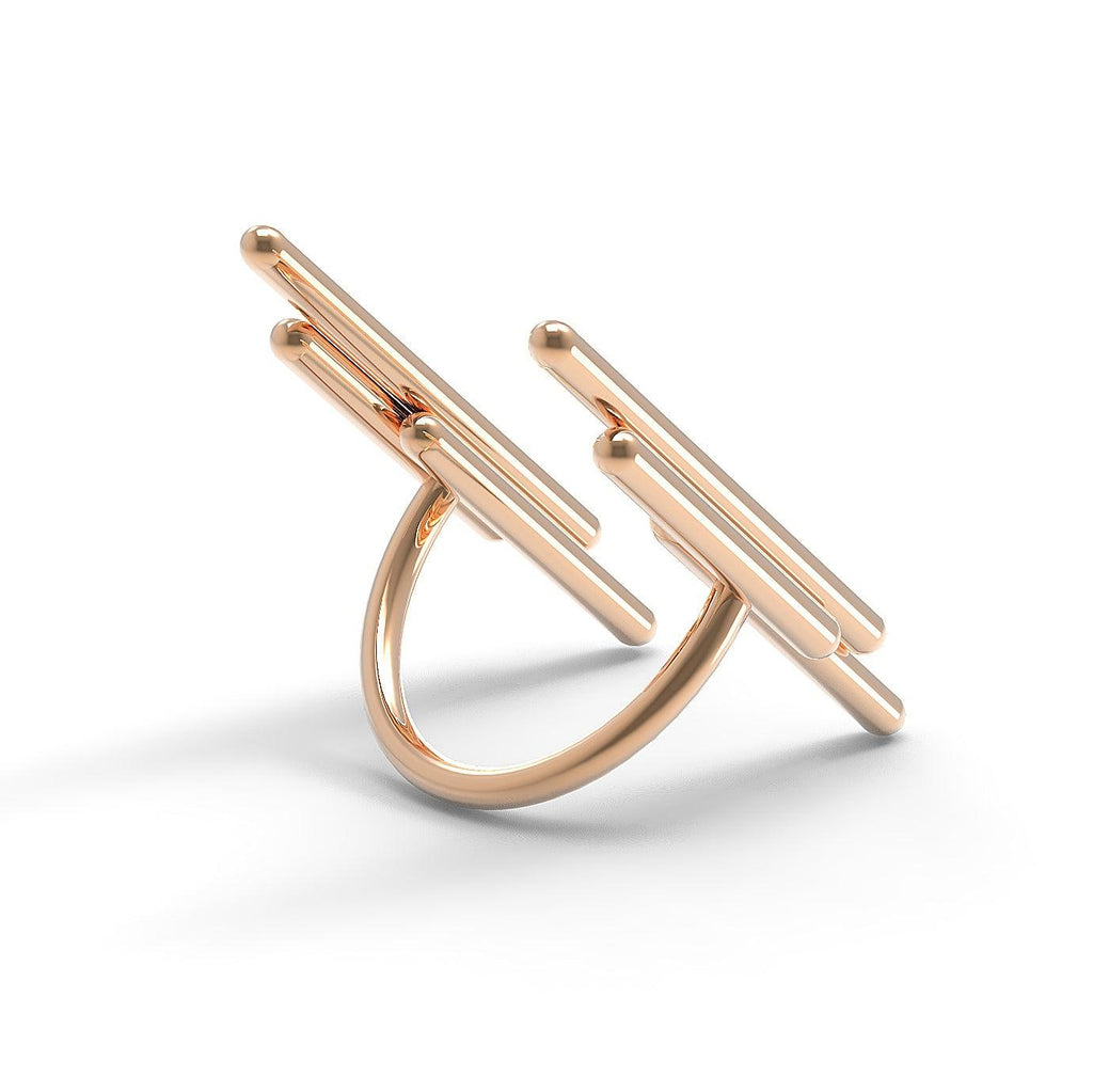 Designový prsten Space Vertikal žluté zlato 4.80 g (au / ag) - antonielecher