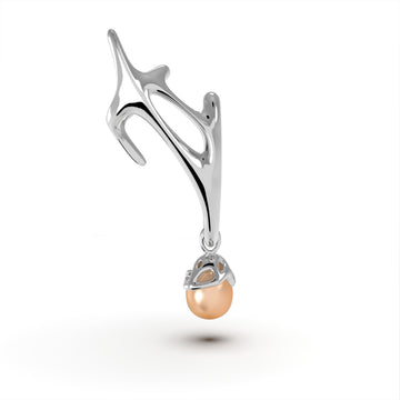 Radiozoa - designer earcuff earring with sea pearl (AA) - Au 585/1000 approx. 13.85 g 925/1000 ag approx. 11.11 g