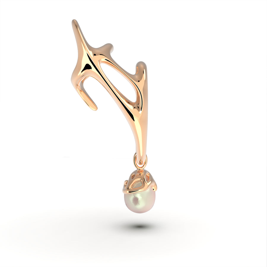 Radiozoa - designer pendant with white sea pearl (AA) - Au 585/1000 approx. 1.72 g 925/1000 ag approx. 1.38 g