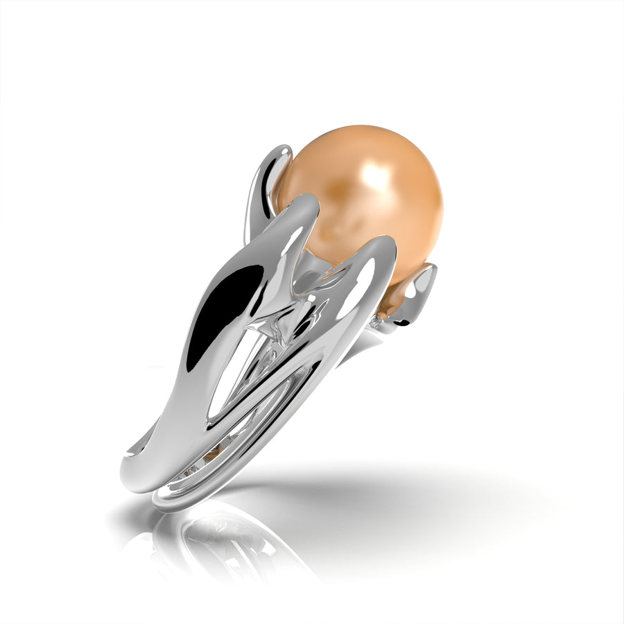 Radiozoa - designer ring with sea pearl (AA) - Au 585/1000 approx. 18.83 g 925/1000 ag approx. 15 g