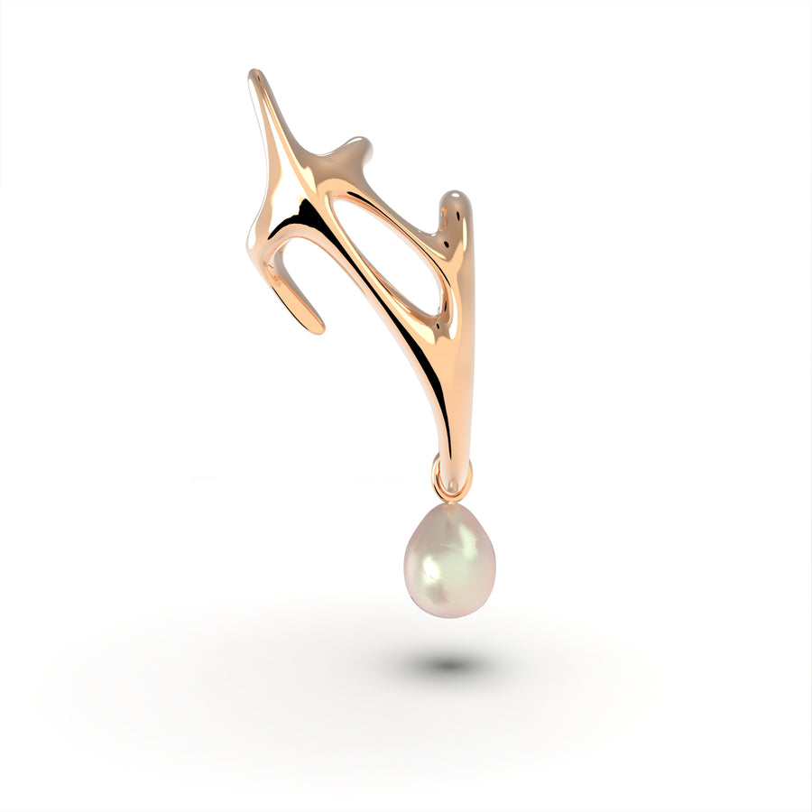 Radiozoa - designer pendant with white sea pearl (AA) - Au 585/1000 approx. 0.156 g 925/1000 ag approx. 0.125 g