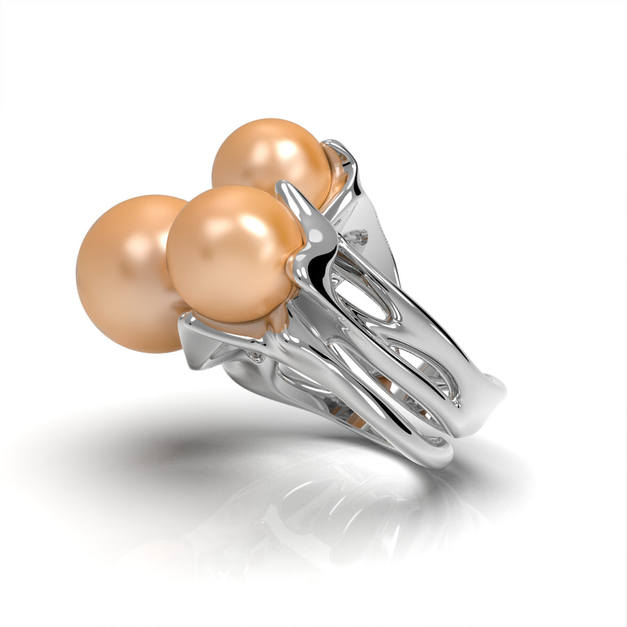 Radiozoa - designer ring with sea pearls (AA ) - Au 585/1000 approx. 20.49 g 925/1000 ag approx. 16.44 g