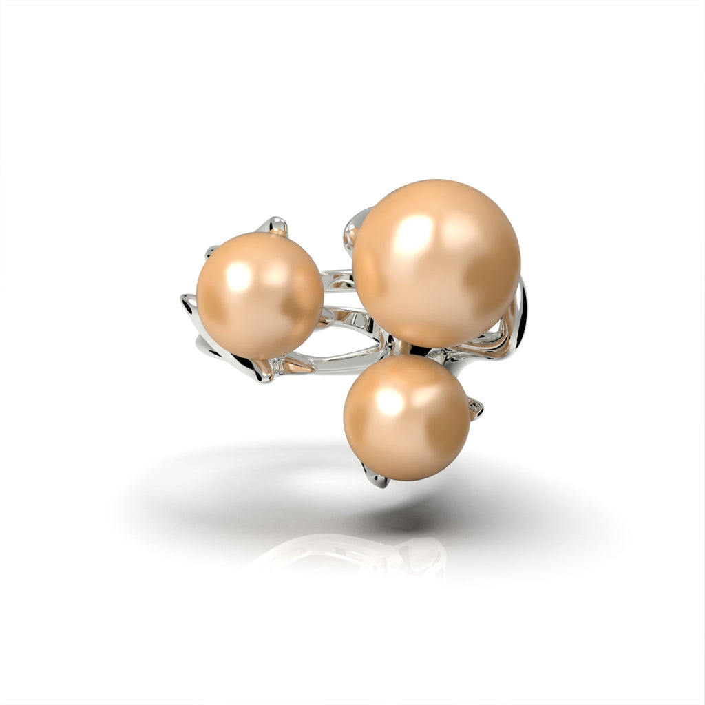 Radiozoa - prsten se zlatými mořskými perlami