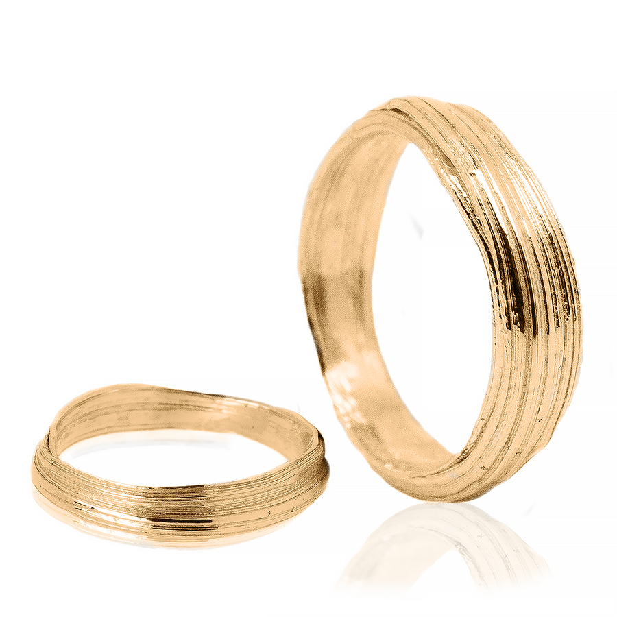 Flow - wedding rings - Unique pieces tailored to your love, approx. 9 g