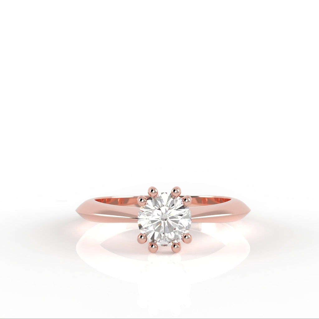 Teneritas - zásnubní prsten z růžového zlata s diamantem