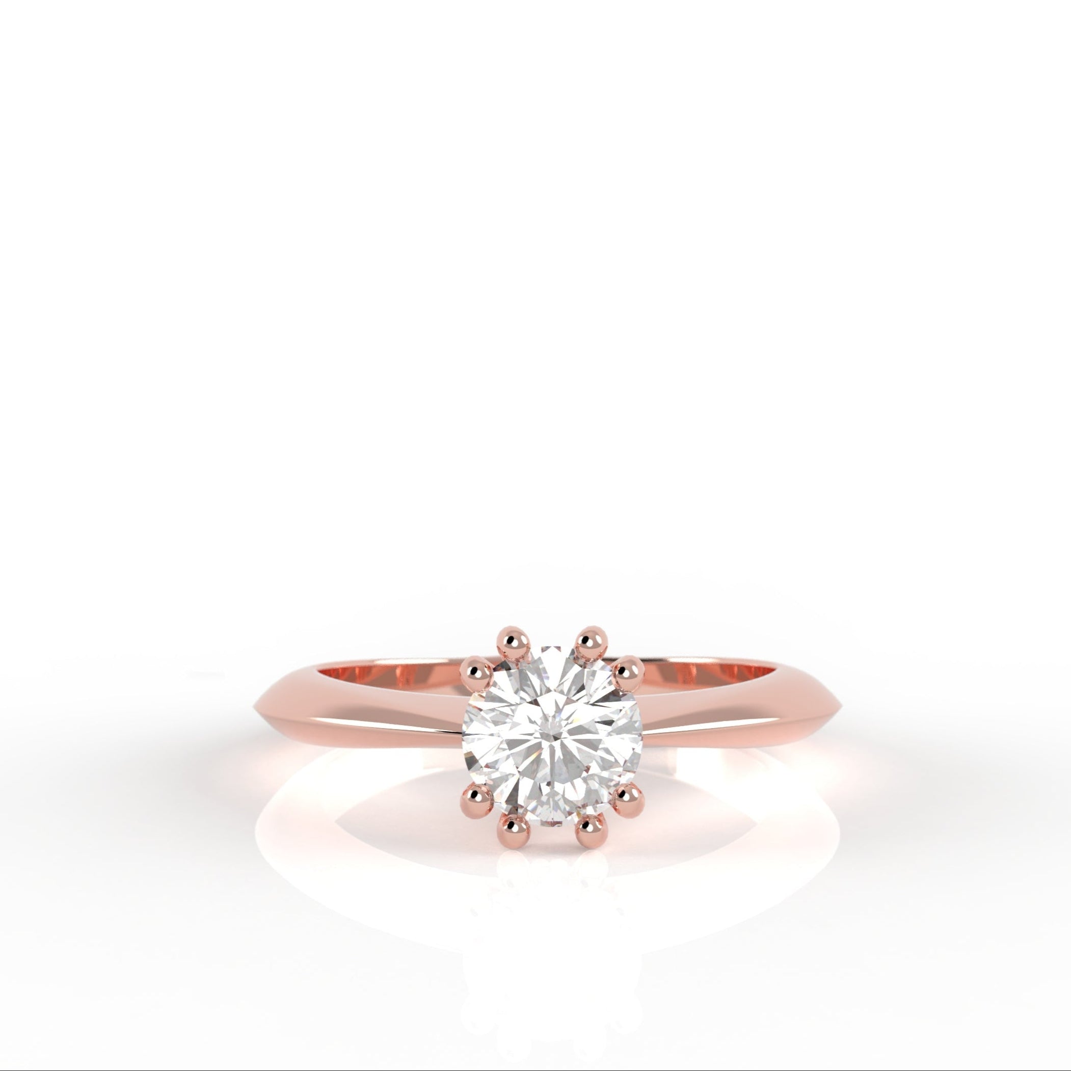 Teneritas - zásnubní prsten z růžového zlata s diamantem