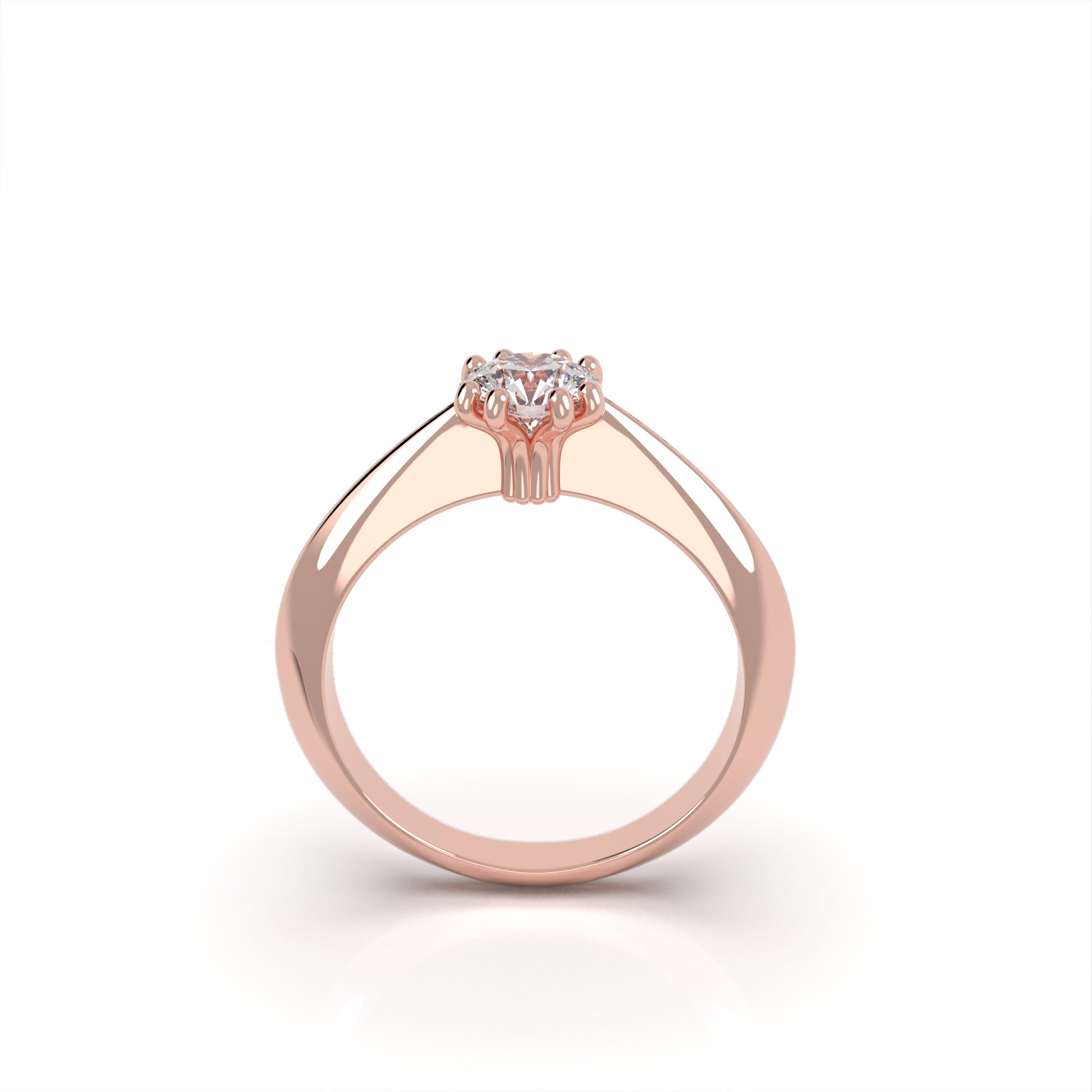 Teneritas - zásnubní prsten z růžového zlata s diamantem