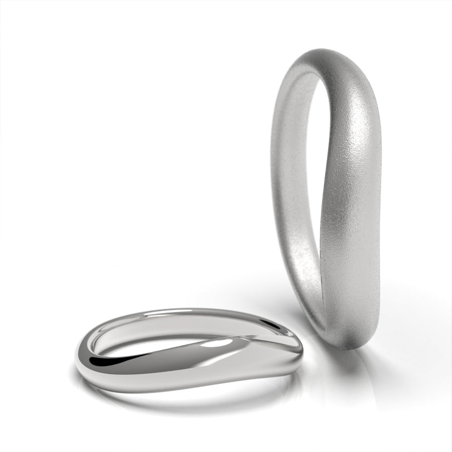 Nacre Universe - designer wedding rings in 14 kt white gold 6.04 g