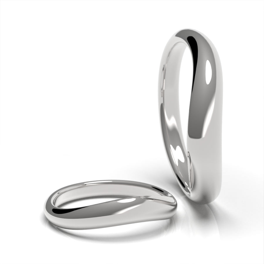 Nacre Universe - designer wedding rings in 14 kt white gold 6.04 g