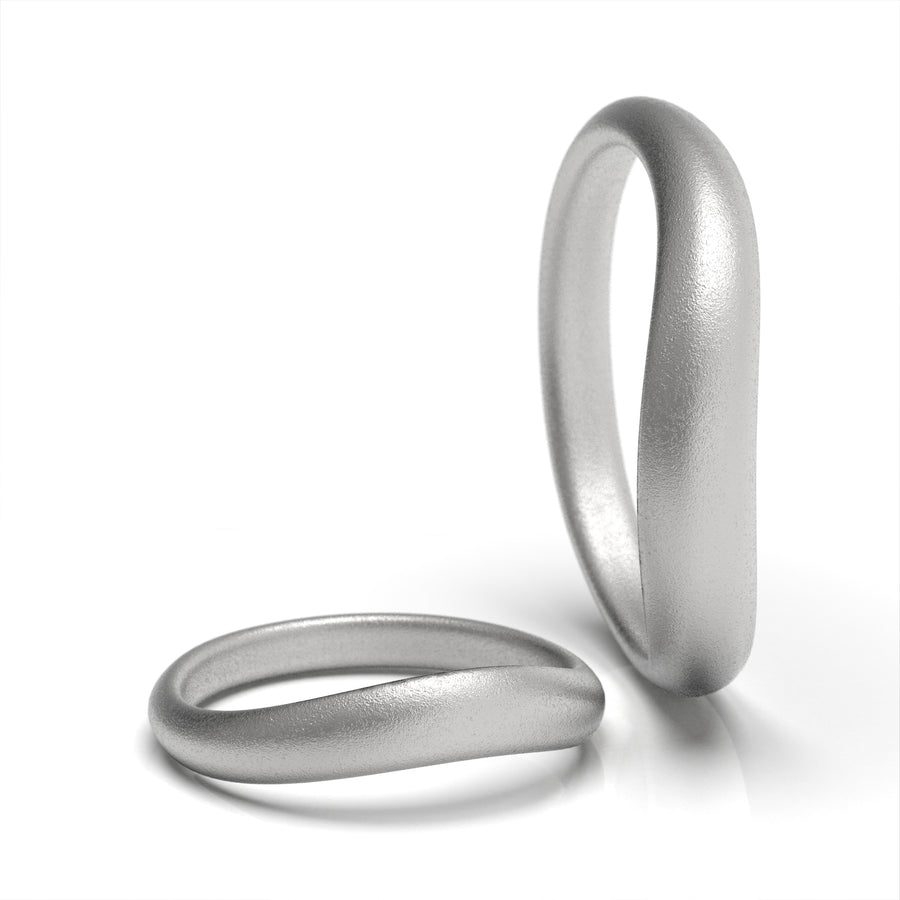 Nacre Universe - designer wedding rings in 14 kt white gold 6.04 g