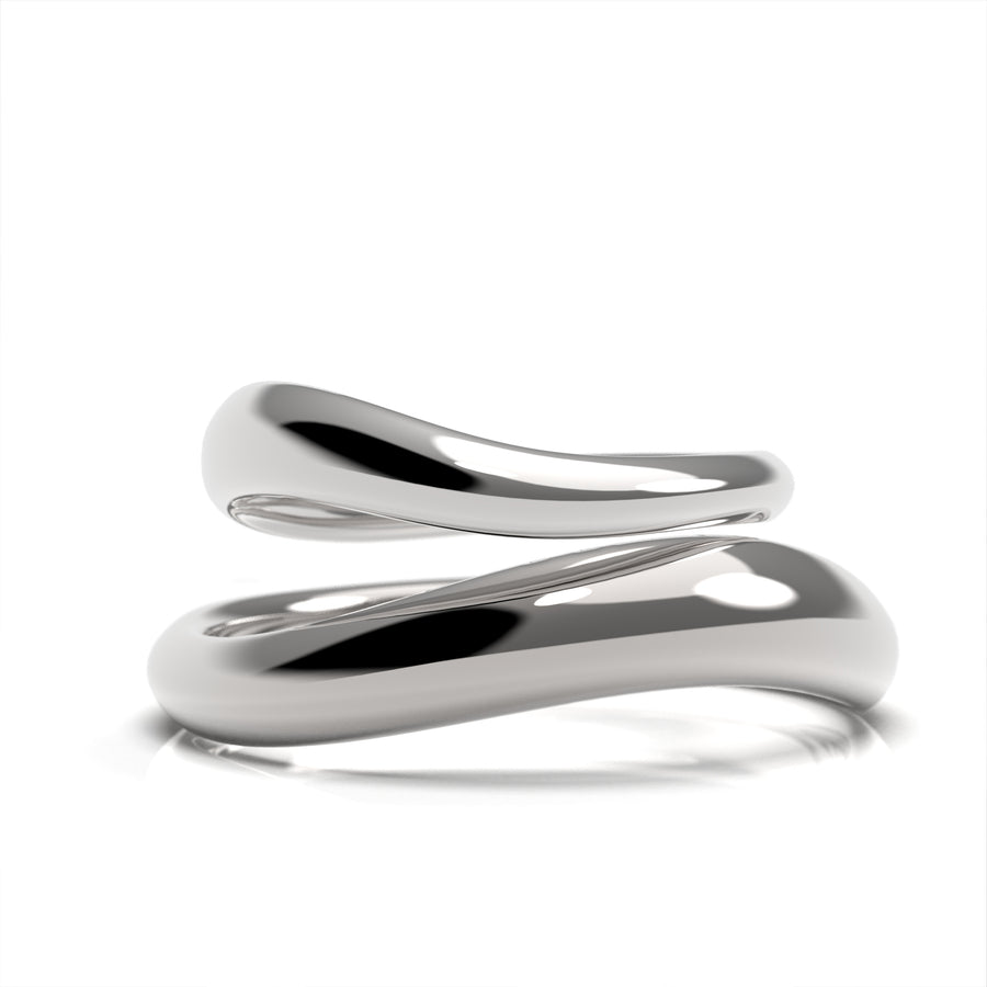 Nacre Universe - designer wedding rings in 14 kt white gold 6.04 g