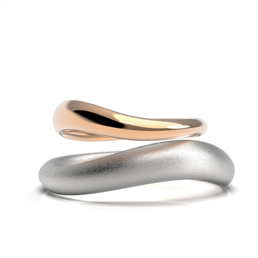 Nacre Universe - designer wedding rings in 14 kt white gold 6.04 g