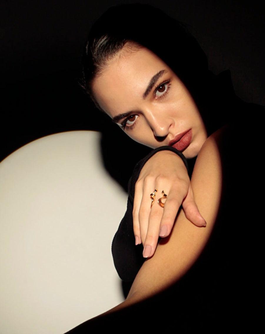 Nacre Alysia - designový prsten - au 14kt - 14.32 g / ag 925/1000 - 10 g - antonielecher