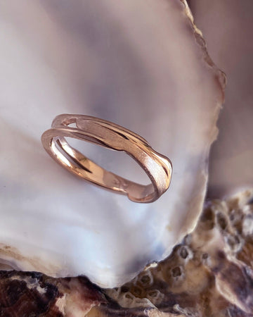 Aqua Exolvuntur designový snubní prsten vyrobený na zakázku 14kt au 4,02 g - antonielecher