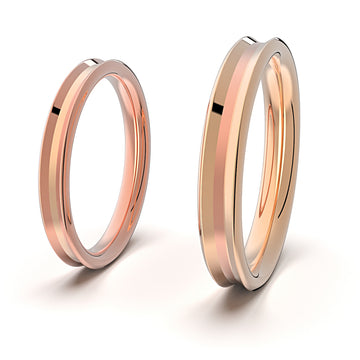 Love Bauhaus - c - designové snubní prsteny 14 kt au 5.14 g