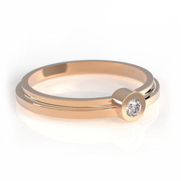 Love Bauhaus - r - designový zásnubní prsten s briliantem 14kt au 2, 4 g / briliant 0,10ct SI1- SI2