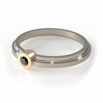 Love Bauhaus - r - designový zásnubní prsten s briliantem 14kt au 2, 4 g / briliant 0,10ct - antonielecher