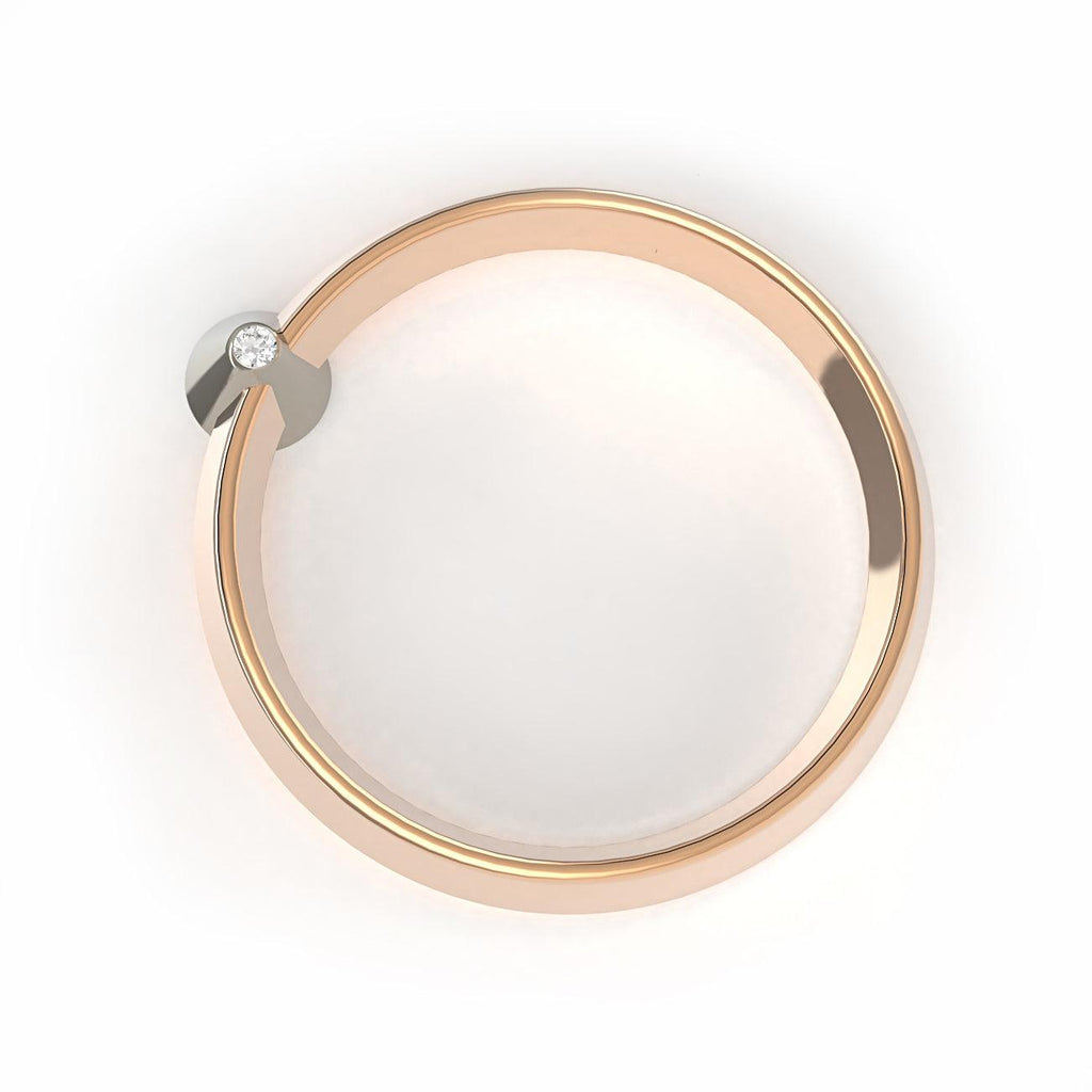 Love Bauhaus - v - designový zásnubní prsten s briliantem 14kt au 2, 4 g / briliant 0,10ct a 0,02ct - antonielecher