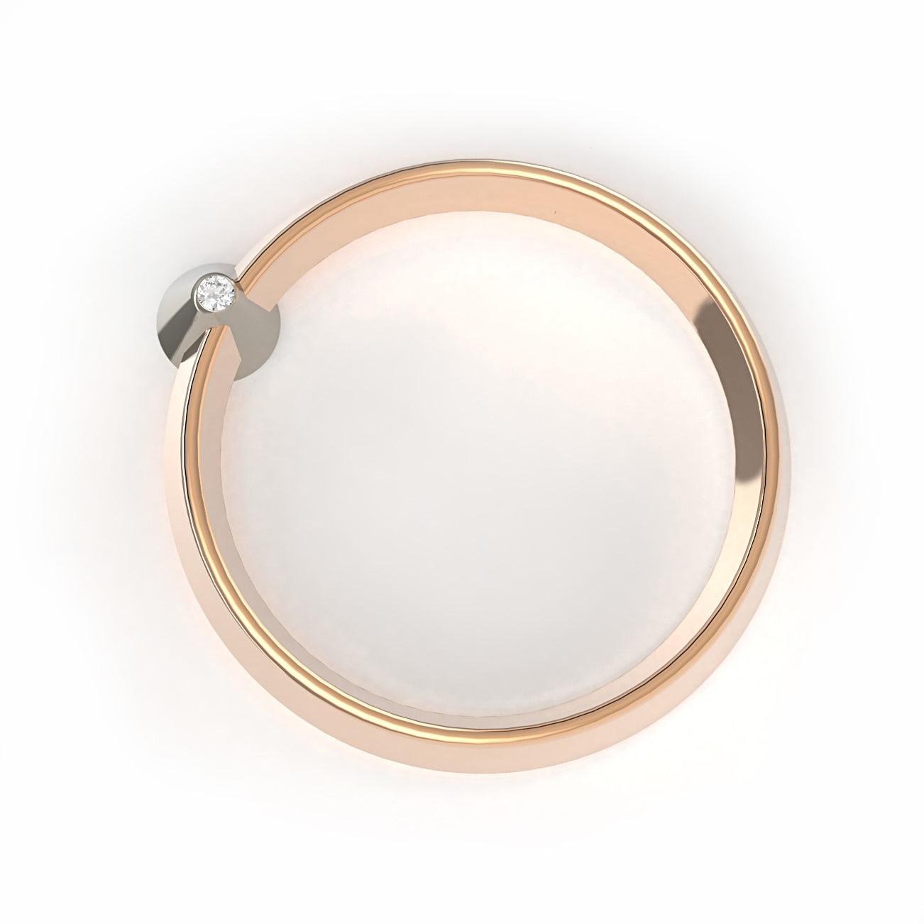 Love Bauhaus - v - designový zásnubní prsten s briliantem 14kt au 2, 4 g / briliant 0,10ct a 0,02ct - antonielecher