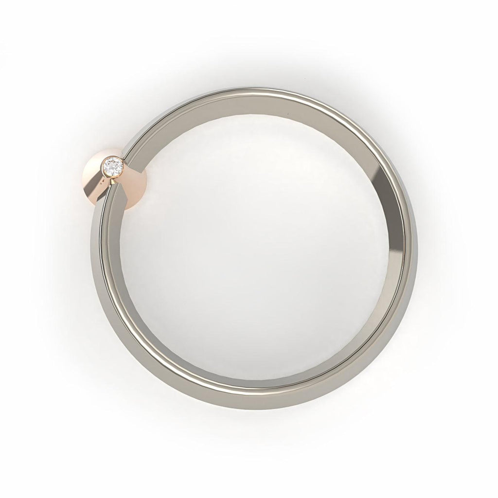 Love Bauhaus - v - designový zásnubní prsten s briliantem 14kt au 2, 4 g / černý diamant 0,10ct a 0,02ct briliant - antonielecher