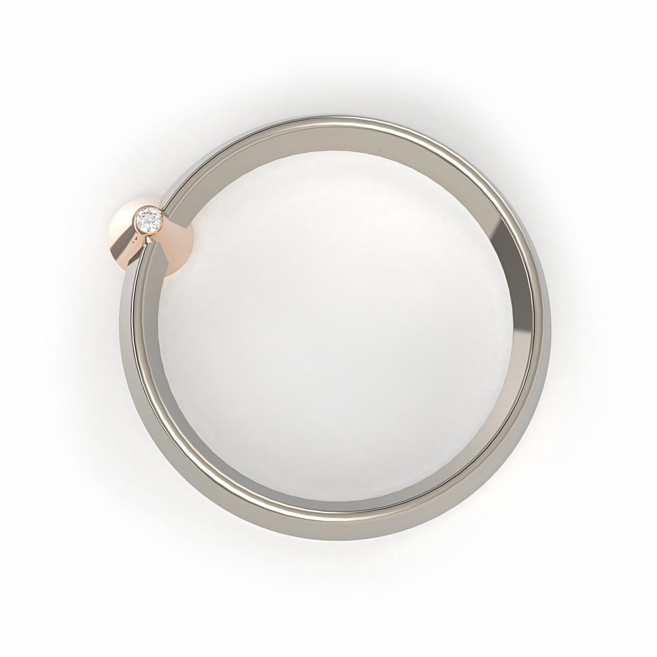 Love Bauhaus - v - designový zásnubní prsten s briliantem 14kt au 2, 4 g / černý diamant 0,10ct a 0,02ct briliant - antonielecher