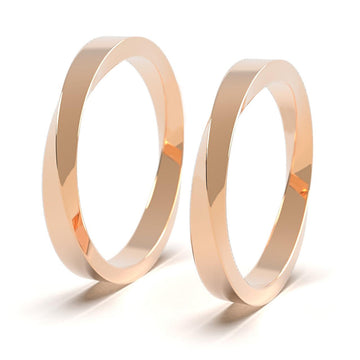 Möbius - designové snubní prsteny - 14 kt žluté zlato 8.03 g 3 mm - antonielecher