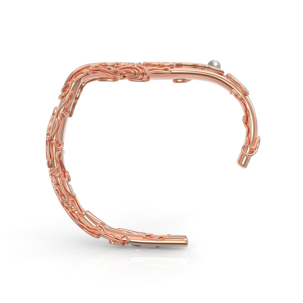 Nacre Brain Coral zlatý náramek s mořskou perlou (růžové zlato) au 14kt 36.02 g / pozlacené ag 925/1000 28.91 g - antonielecher