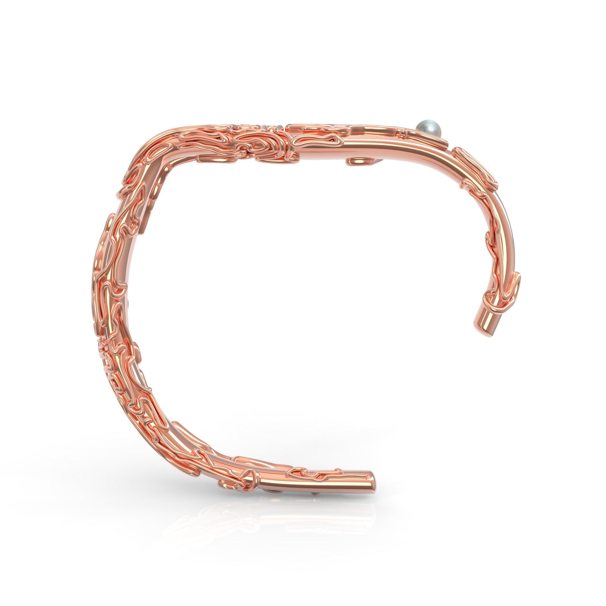 Nacre Brain Coral zlatý náramek s mořskou perlou (růžové zlato) au 14kt 36.02 g / pozlacené ag 925/1000 28.91 g - antonielecher