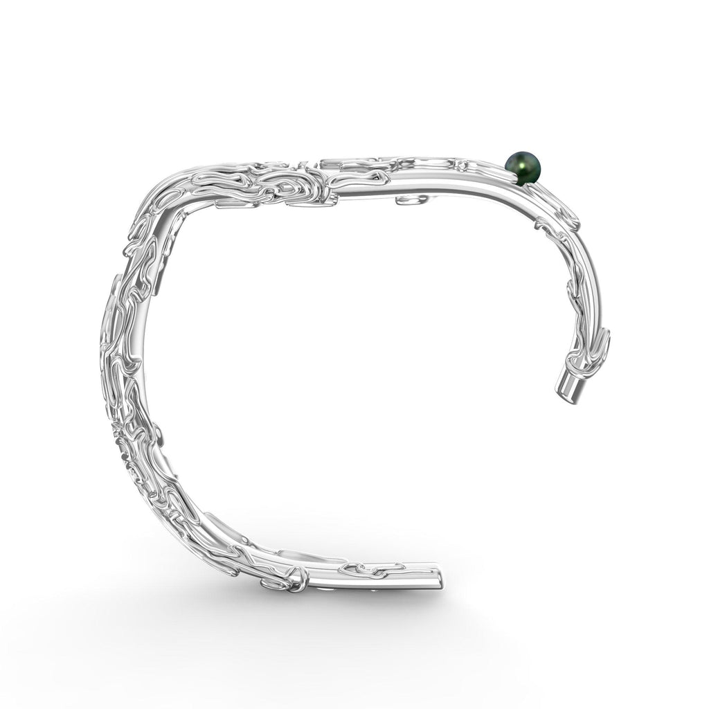 Nacre Brain Coral zlatý náramek s mořskou perlou (bílé zlato) au 14kt 36.02 g / rhodiované ag 925/1000 28.91 g - antonielecher