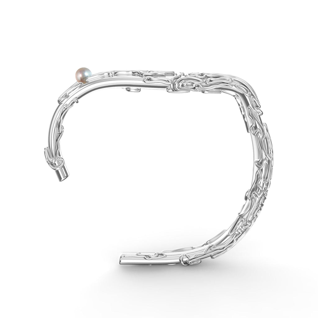 Nacre Brain Coral zlatý náramek s mořskou perlou (bílé zlato) au 14kt 36.02 g / rhodiované ag 925/1000 28.91 g - antonielecher