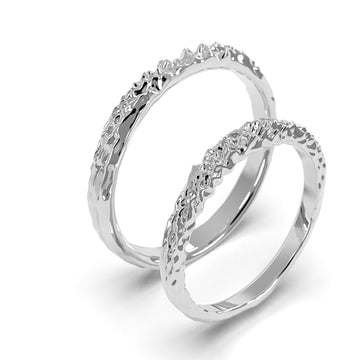 Nacre glint - designové snubní prsteny s briliantem 0.10ct bílé zlato - rhodiováno - 14kt 6,79 g
