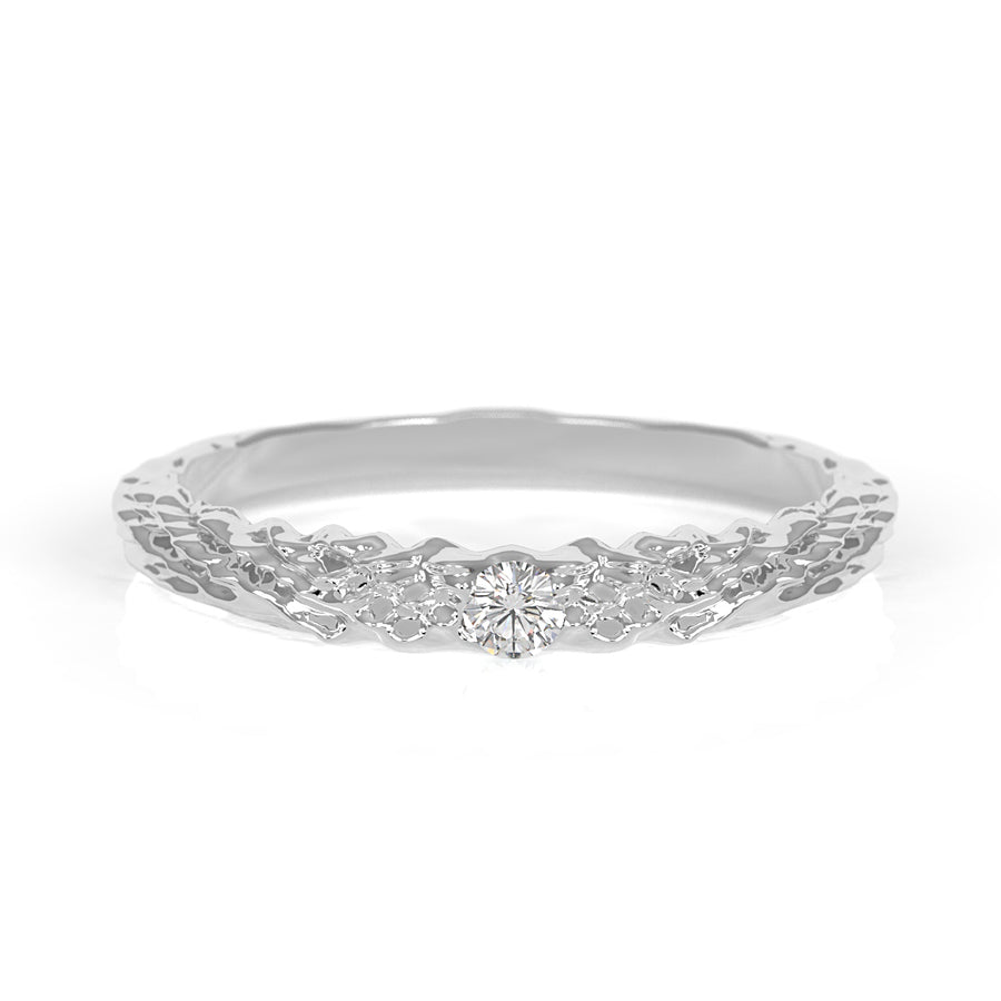 Nacre glint - designový zásnubní prsten s briliantem nebo smaragdem 0.10ct Sl1/G bílé zlato 14kt 3.33 g - antonielecher
