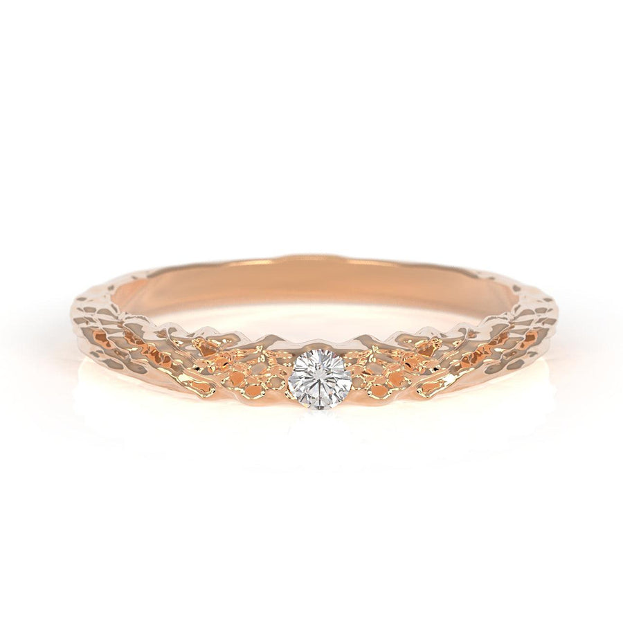 Nacre glint - designový zásnubní prsten s briliantem nebo smaragdem 0.10ct Sl1/G žluté zlato 14kt 3.33 g - antonielecher