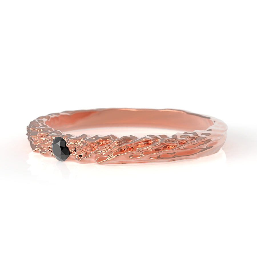 Nacre glint - designový zásnubní prsten s briliantem 0.10ct Sl1/G růžové zlato 14kt 3.33 g - antonielecher