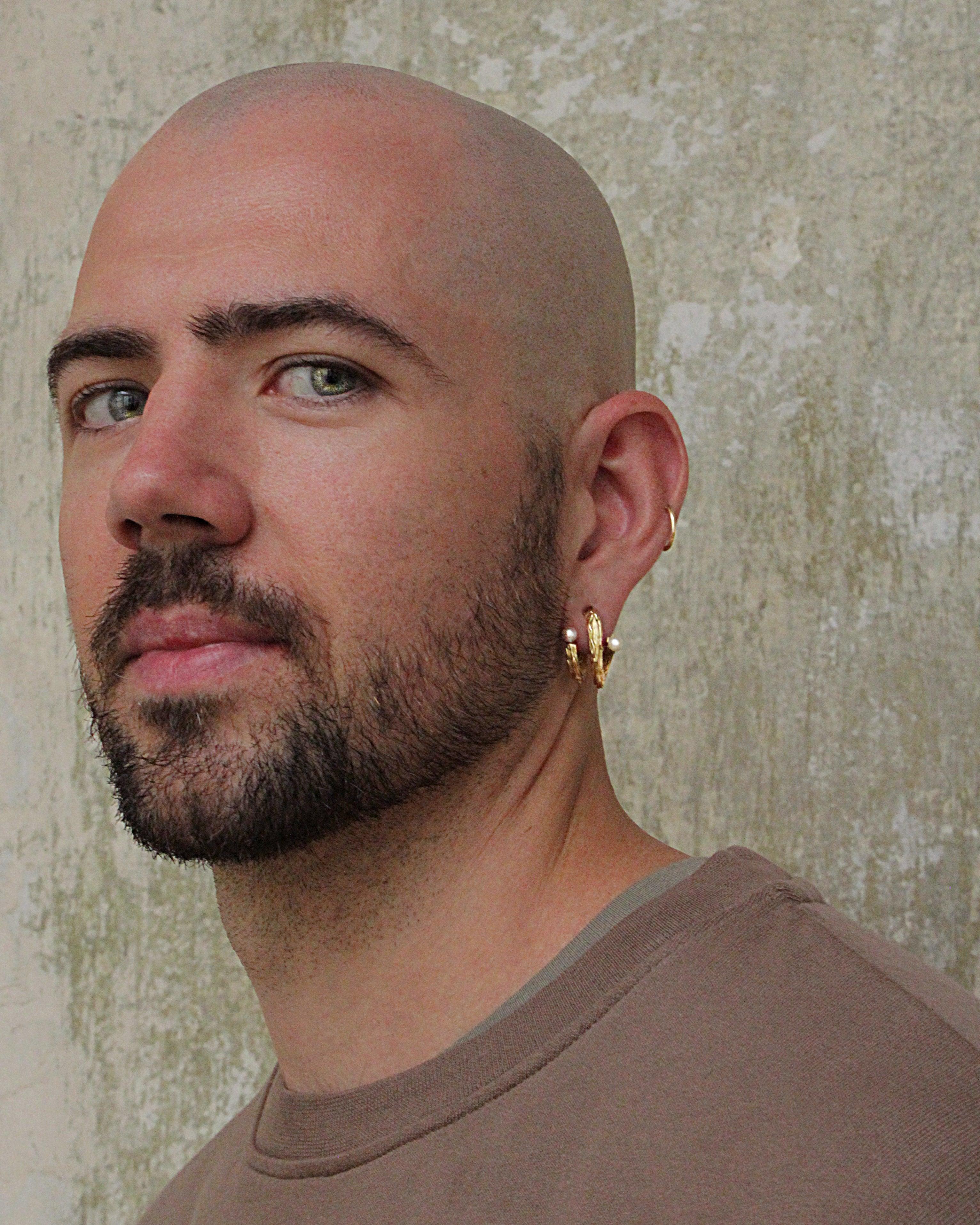 Náušnice Nacre Brain Coral designový roztahovák s říčními perlami- ag / au - antonielecher