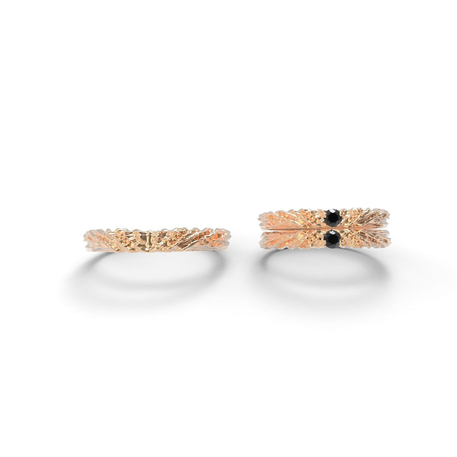 Nacre glint - designové snubní prsteny s briliantem nebo smaragdem 0.10ct žluté zlato 14 kt 6,79 g výška