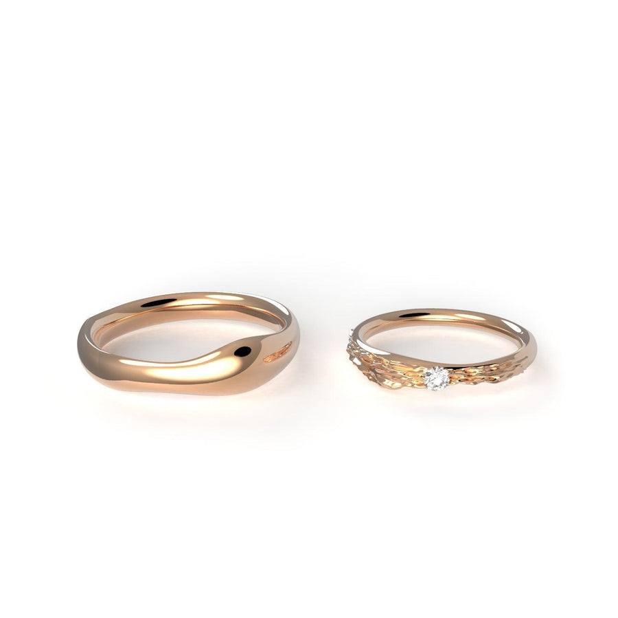 Zlaté snubní prsteny s brilientem vyrobeny na zakázku - antonielecher