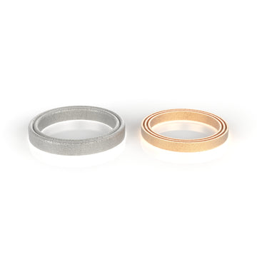 Love Bauhaus - m / w - designové snubní prsteny 14 kt au 8.1 g